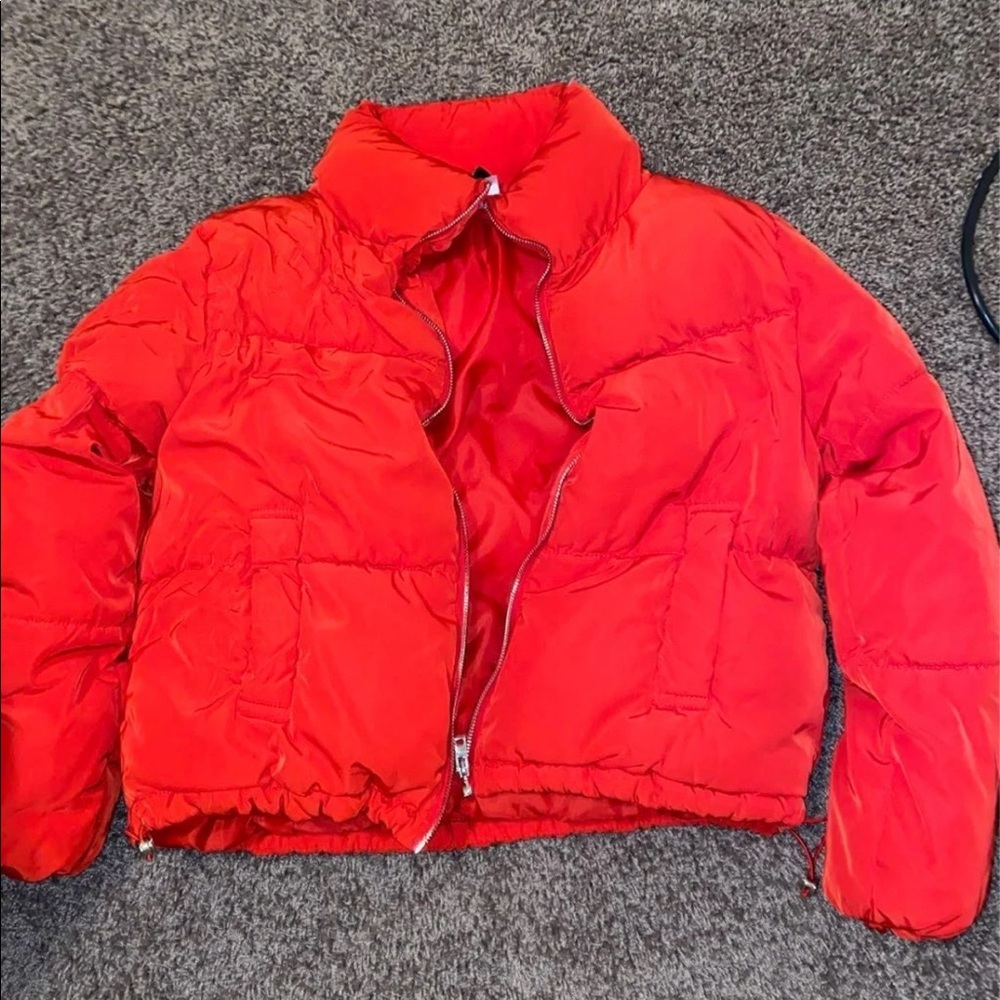 H&M red puffer jacket M